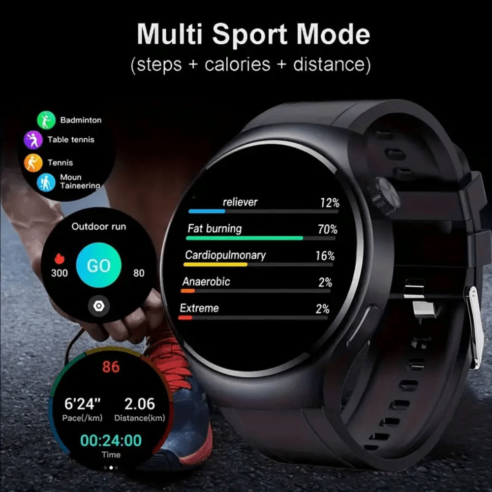 Round Smartwatch 2.01" Extra Large Screen with Wireless Calling, 100+ Sport Modes, Sleep Monitor Heart Rate, Built-in Games Weather Calculator Pedometer, Unisex Smart Watch for Men Women – Black Silver 5 Styles