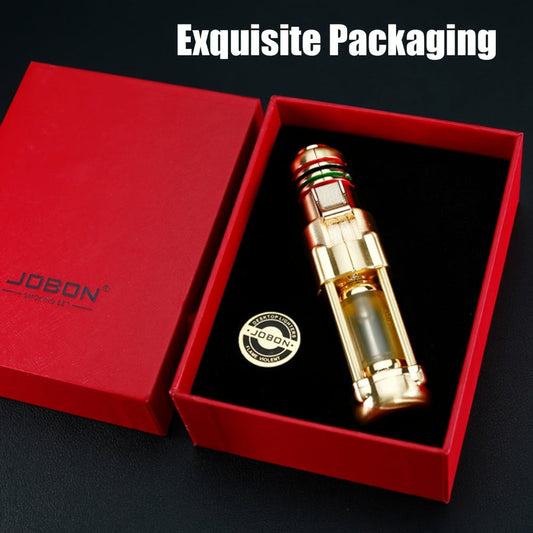 Refillable Butane Torch Lighter with Adjustable Blue Jet Flame and Visible Fuel Tank