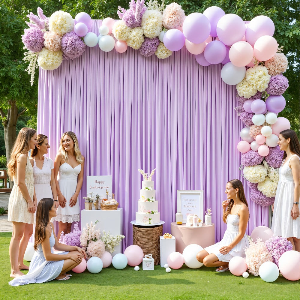2-Pack 10x10ft Spandex Photography Backdrop Curtains - Wrinkle-Resistant Polyester Background Cloth with Pole Pockets for Weddings, Birthdays, Banquets & Photo Studio Events