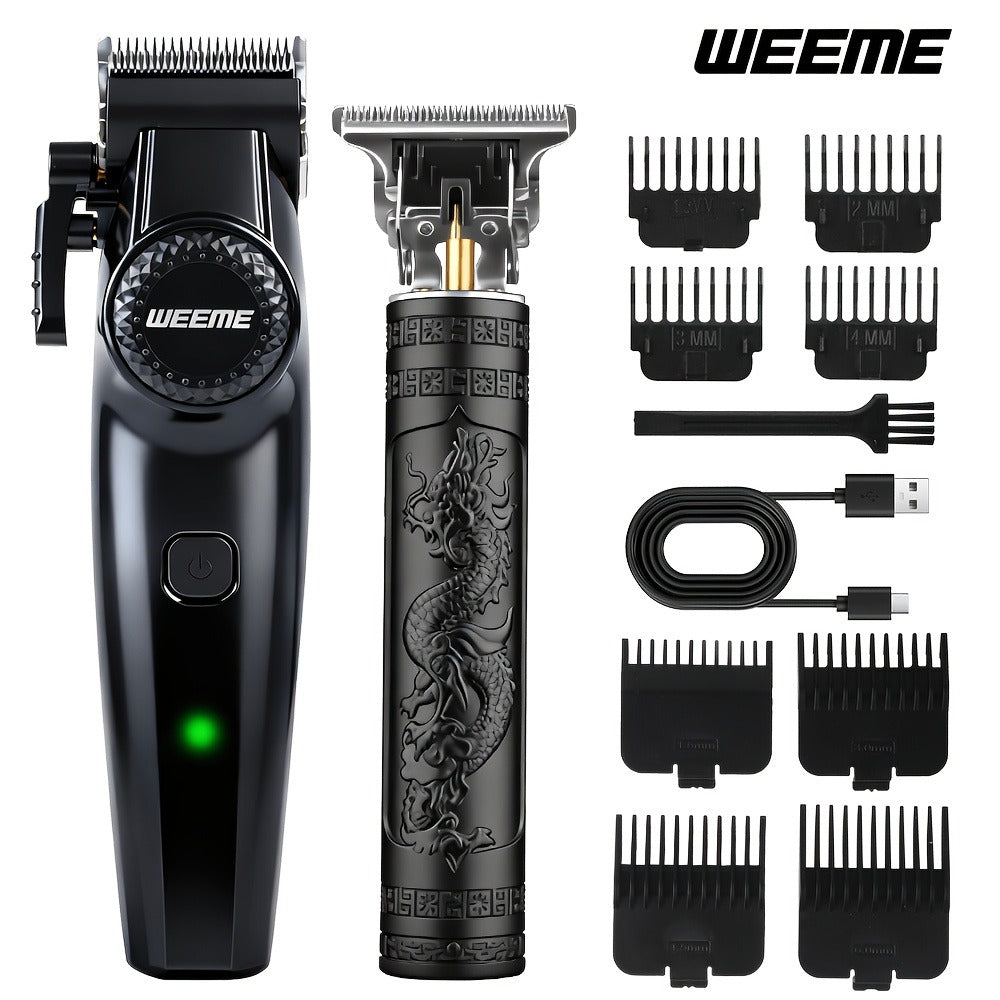 Zinc Alloy Men's Grooming Kit – USB Rechargeable Hair Clipper, Nose Trimmer, Electric Shaver & Detail Trimmer Set, 3500mAh Battery, 1-4 Piece Options, White Black Gold Gift for Men