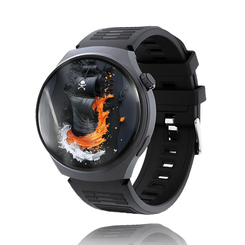 OLED Smartwatch 2.01 Inch Round Screen 95% Screen Ratio Fitness Tracker Running Cycling Walking Step Counter Music Control 300mAh Battery Lightweight Silicone Band Men Women 7 Styles Black Gray 2026
