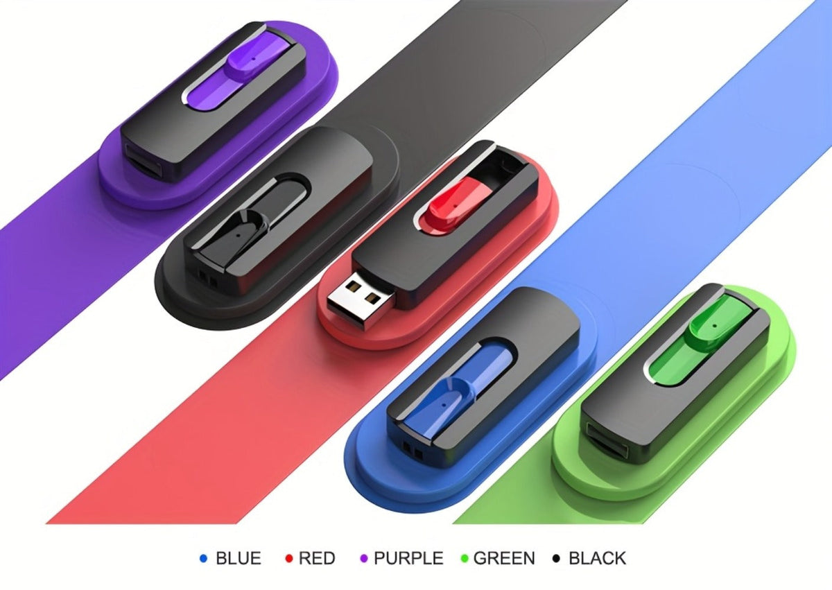 Retractable USB Flash Drive Bulk Pack 5-Pack USB 2.0 Thumb Drive 2GB 4GB 8GB 16GB 32GB 64GB Mixed Colors Capless Jump Drive Memory Stick for PC Laptop Mac TV Car Audio