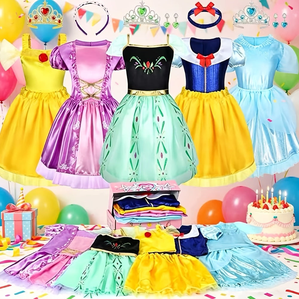 Princess Dress-Up Costume Set with Role-Play Outfits and Accessories