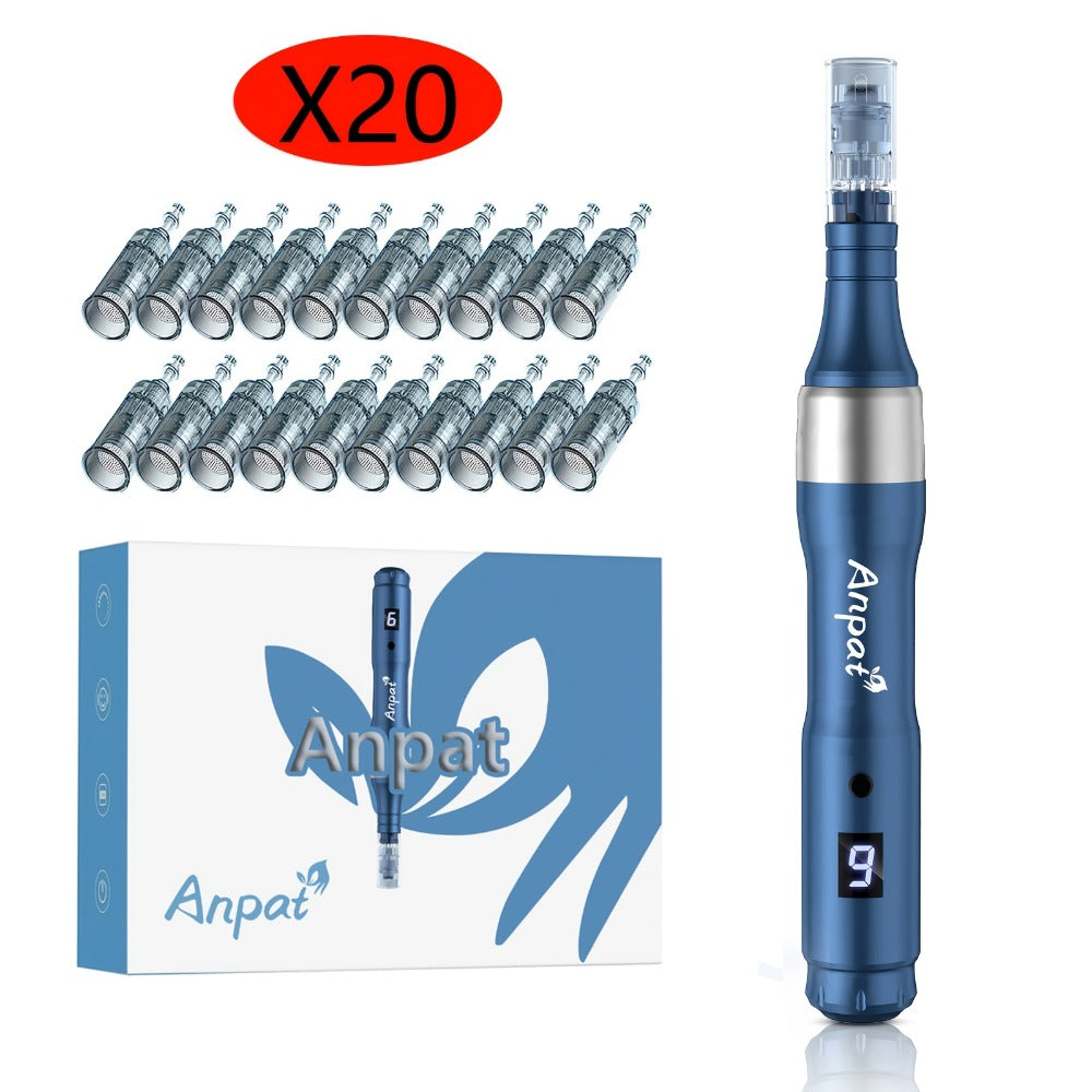 Electric Derma Pen Microneedling Device – Professional 6-Speed Wireless Adjustable Dermapen with 20pcs Replacement Cartridges, Anti-Aging Skin Rejuvenation Microneedle Pen for Face & Body, Gift for Women