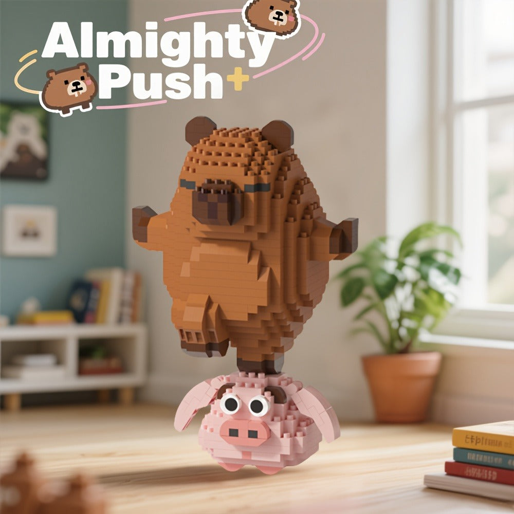Capybara Micro Brick Scene Building Set with 4 Design Options