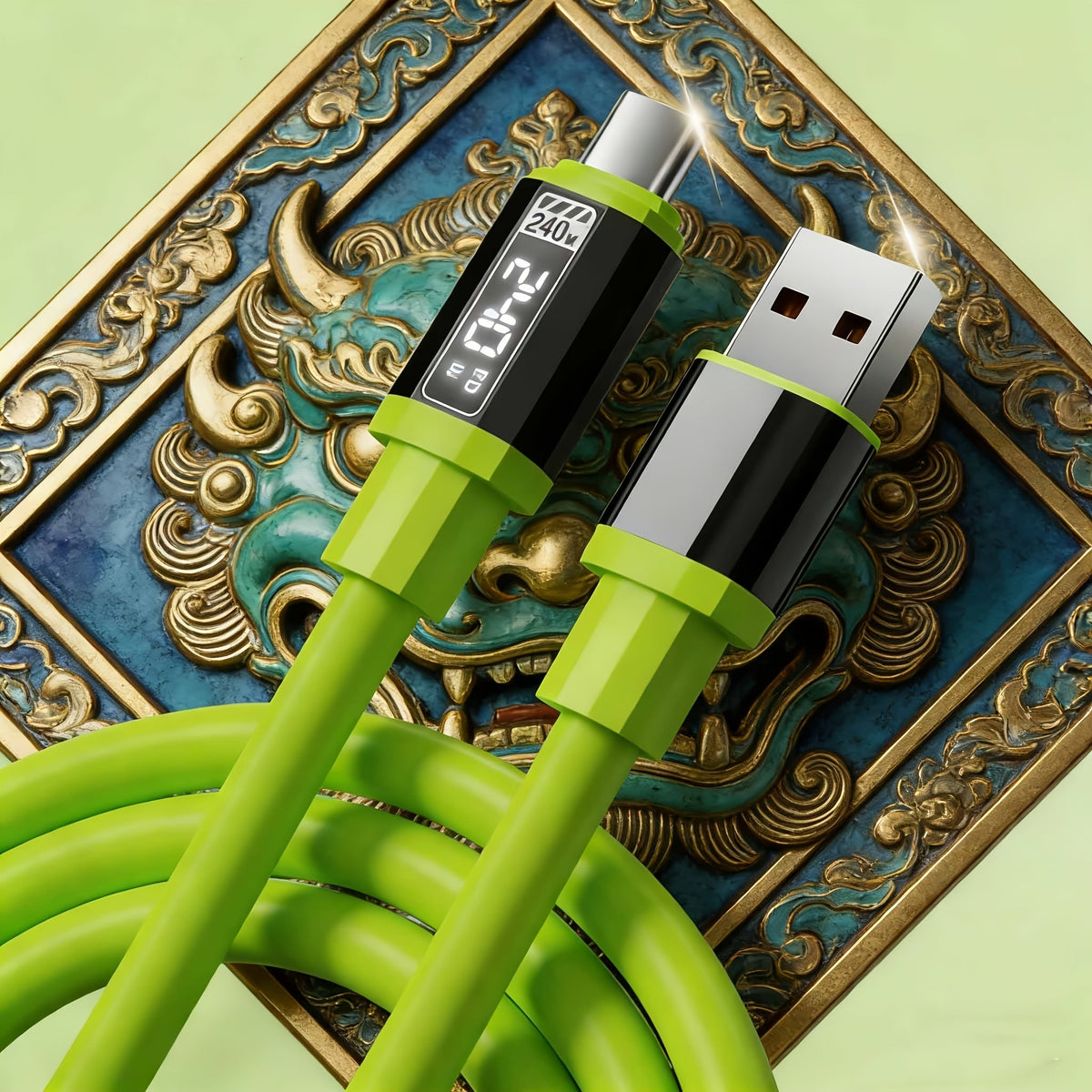 2-Pack USB-C to USB-C Super Fast Charging Cable with Data Transfer, Matcha Green, for Android Samsung Galaxy Google Pixel Xiaomi Redmi OPPO Vivo, Home Travel Car Charger Cord