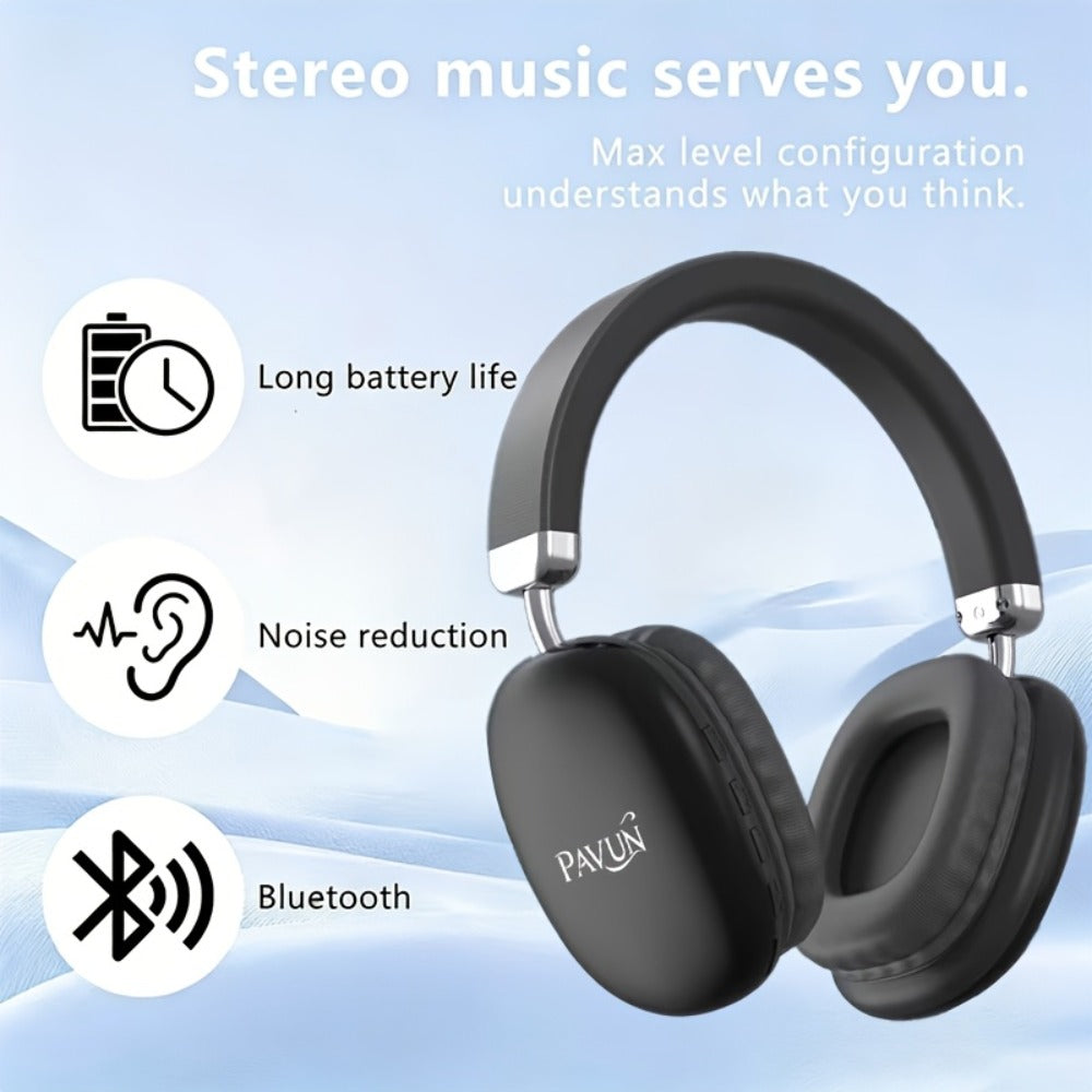WH35MAX Noise Cancelling Wireless Headset HiFi Deep Bass Built-in HD Mic Comfortable Over-Ear Stereo for Travel Office Laptop Phone Christmas Gift Black Purple Silver