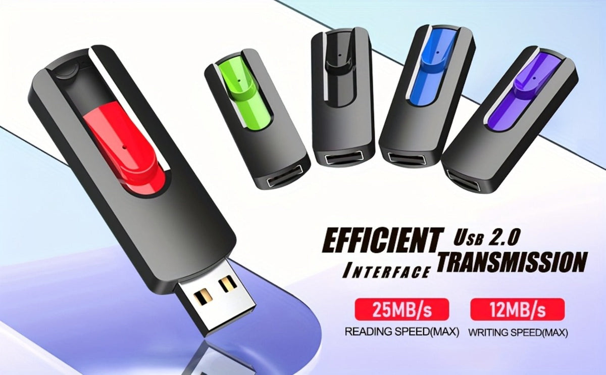 Retractable USB Flash Drive Bulk Pack 5-Pack USB 2.0 Thumb Drive 2GB 4GB 8GB 16GB 32GB 64GB Mixed Colors Capless Jump Drive Memory Stick for PC Laptop Mac TV Car Audio