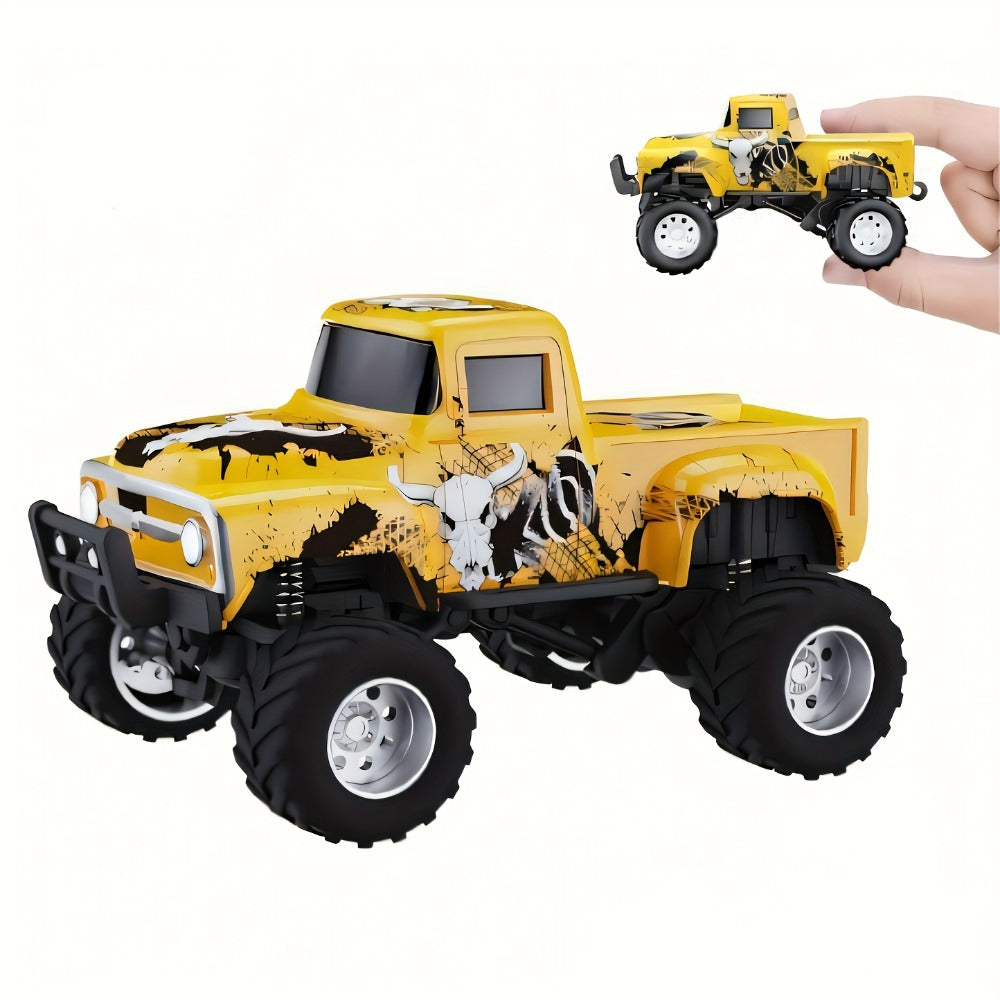 1:64 Scale Die-Cast RC Monster Truck 2.4GHz High-Speed Off-Road Vehicle with LED Headlights, Multiple Control Modes & Adjustable Speed – Toy Gift for Boys & Girls (5 Colors)
