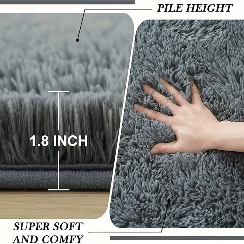 Tie-Dye Shaggy Fluffy Area Rug Non-Slip Machine Washable – Soft Plush Fuzzy Carpet for Bedroom, Living Room, Hallway & Dorm – 6 Colors, 4 Sizes: 2x6, 3x5, 6x9, 8x10 Ft