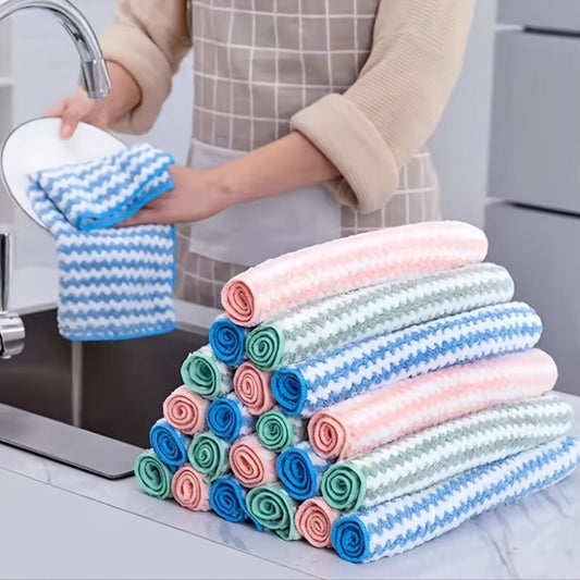 Microfiber Cleaning Cloths, Knit-Texture Reusable Kitchen Cloths, 18-Pack