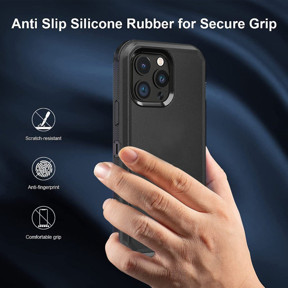 Rugged Armor iPhone 15 Case Heavy Duty Shockproof Military-Grade Dual Layer Bumper Drop Protection Cover for iPhone 15 Pro Max 15 Plus 15 Pro 15 – Wireless Charging Compatible