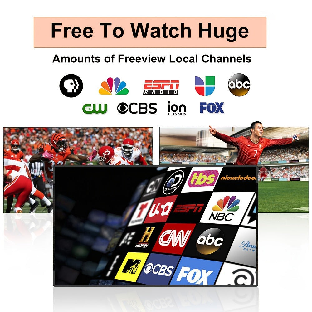 Portable Digital TV Antenna Indoor – 4K 1080P HD, 13.3 Ft Coaxial Cable, Free OTA Channels, Compatible with All Smart TVs, Model S108