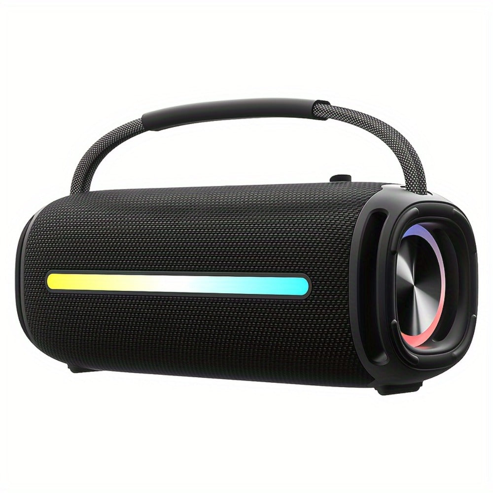 50W Portable Bluetooth Party Speaker with LED Lights, Deep Bass Wireless Speaker, FM Radio, USB Flash Drive & TF Card Playback, Loud Outdoor Speaker for Party, Camping, Home, Backyard & Events