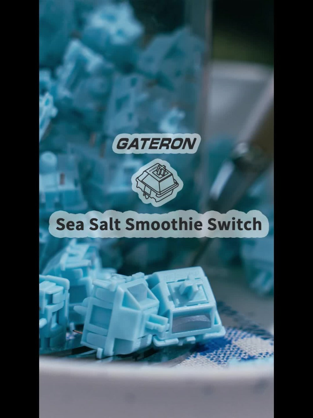 GATERON Sea Salt Smoothie Linear Keyboard Switches 45gf Full POM Pre-Lubed 5-Pin MX Compatible for Custom Mechanical Keyboard Build – Smooth Quiet Linear Switch Pack