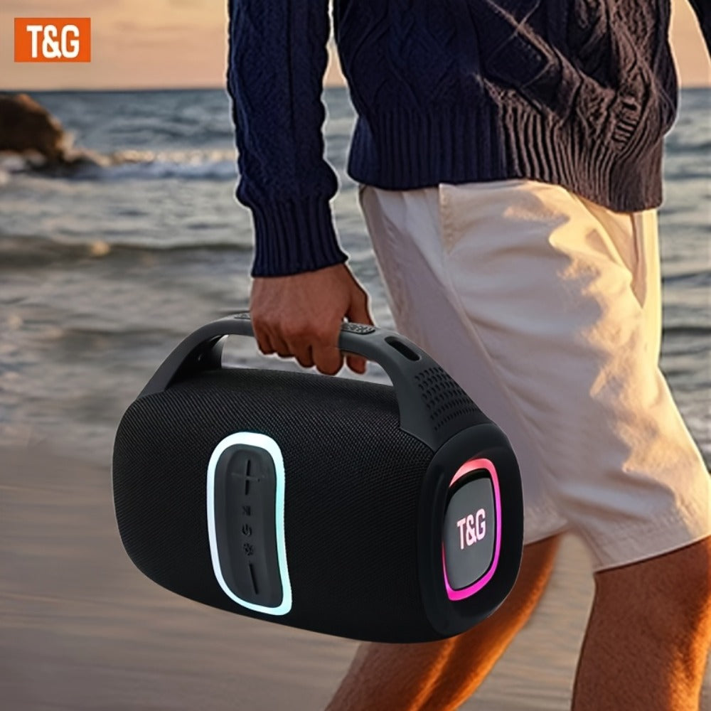 TG674 30W Outdoor Portable Bluetooth Speaker IPX4 Waterproof Dual Pairing Stereo 3600mAh Battery Booming Bass Handle Wireless Subwoofer Speaker for Camping Party