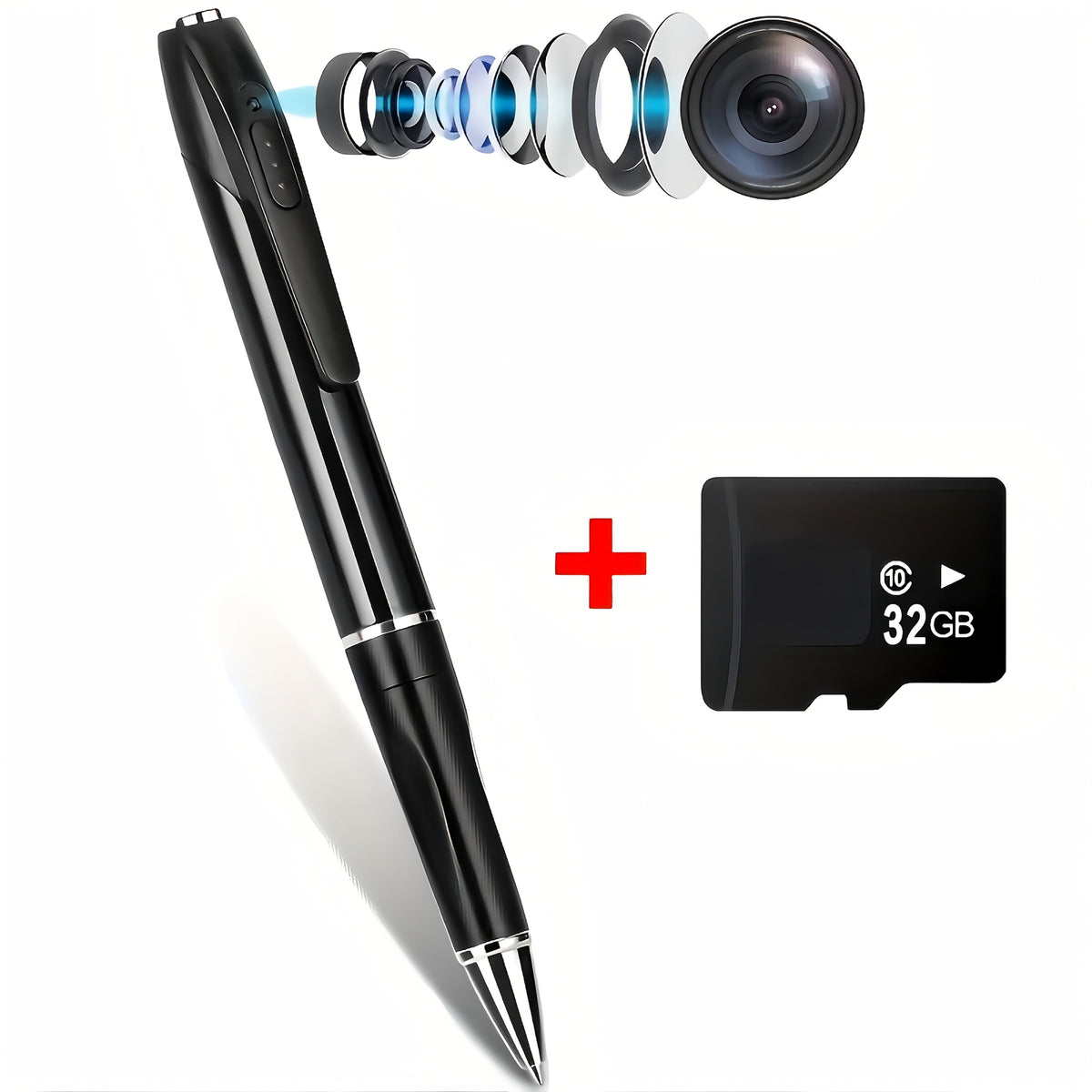 32GB Voice Activated Recorder with MP3 Player & 1080P Body Camera - Digital Recording Pen, Mini Belt Clip Design, Indoor Outdoor Surveillance, Conference Business Lecture Classroom