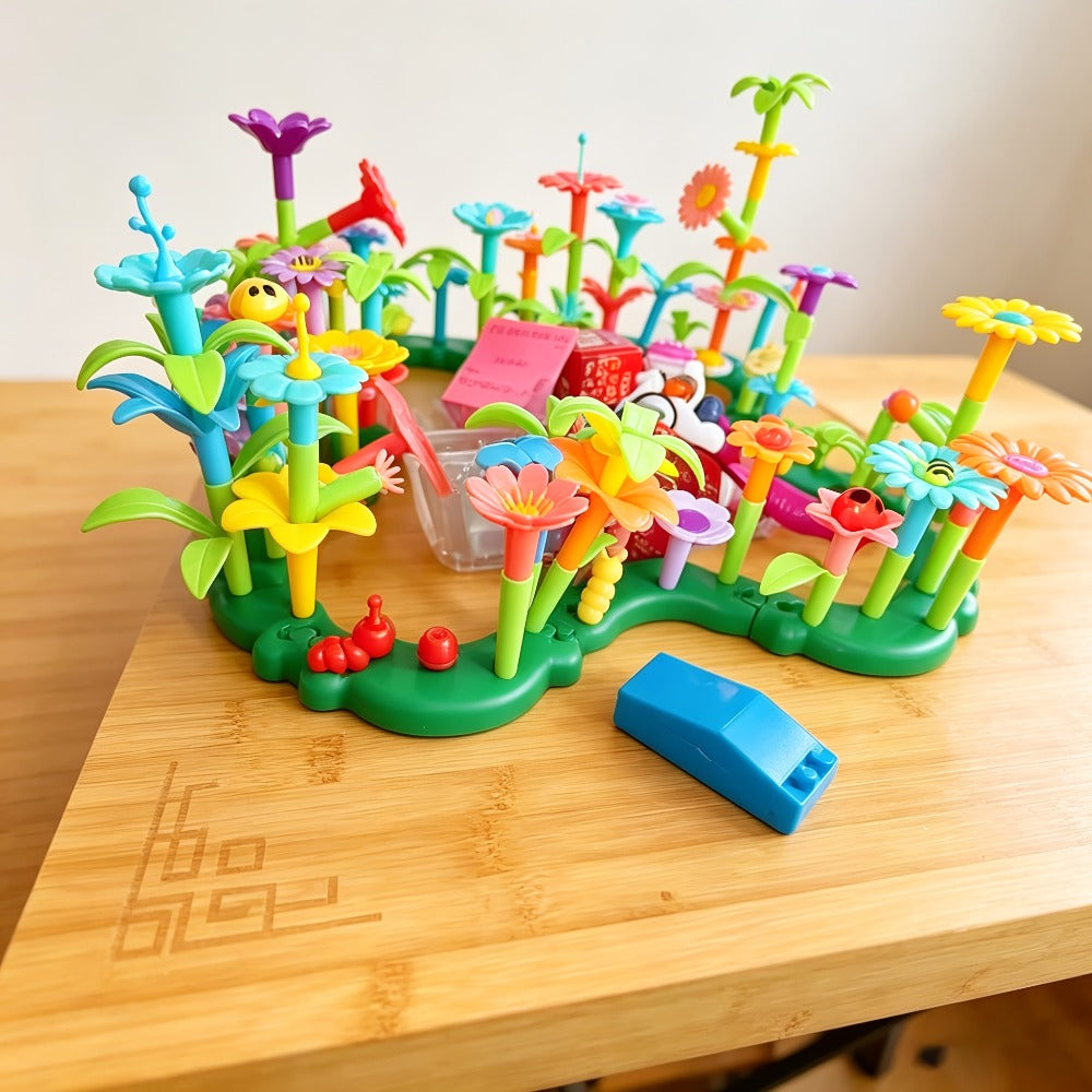 Flower Garden Building Toy Set, 235 Pieces, Floral Brick Construction Play for Kids Ages 3+