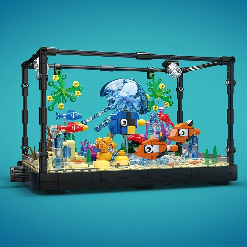 LED Aquarium Building Block Model, Jellyfish Fish Tank RB0049