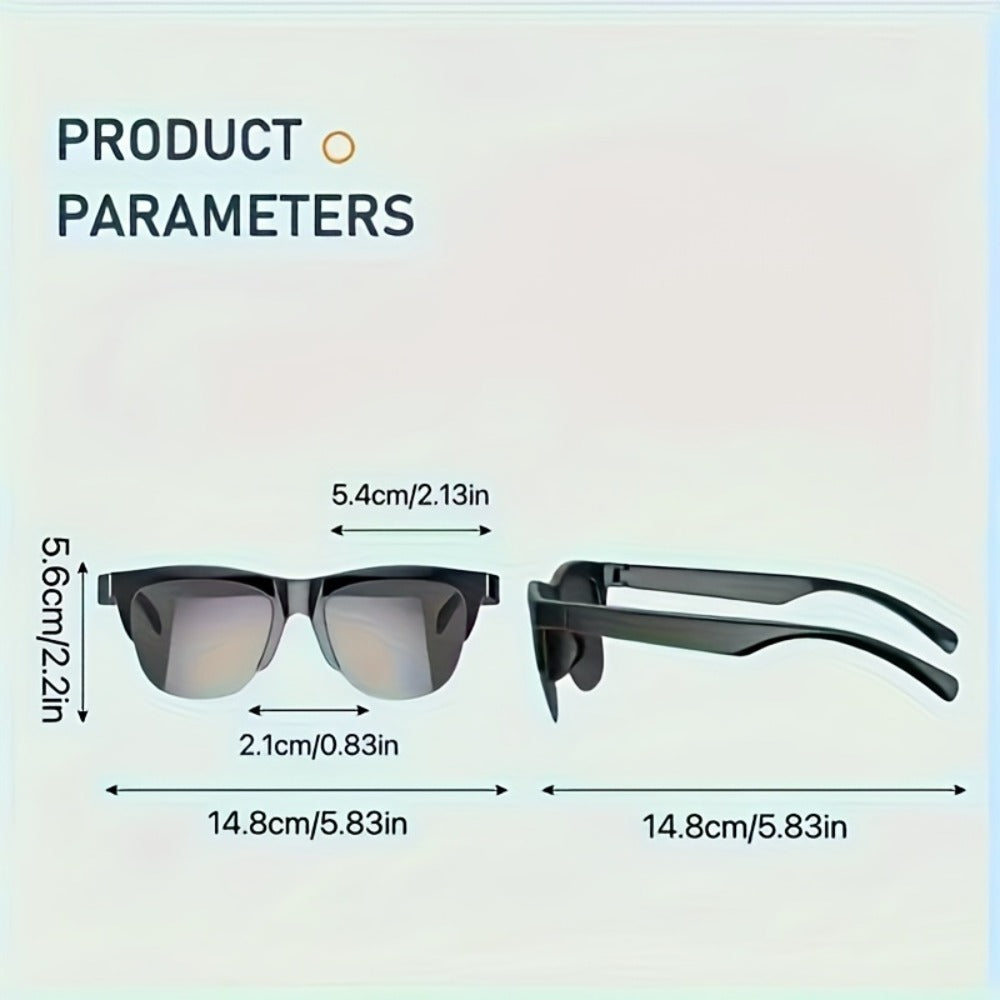 Language Translation Smart Glasses with Bluetooth Audio – AI Wireless Open-Ear Eyewear, Hands-Free Calling & Music Playback, Rechargeable Wearable Tech for Driving Travel Outdoor, Men & Women