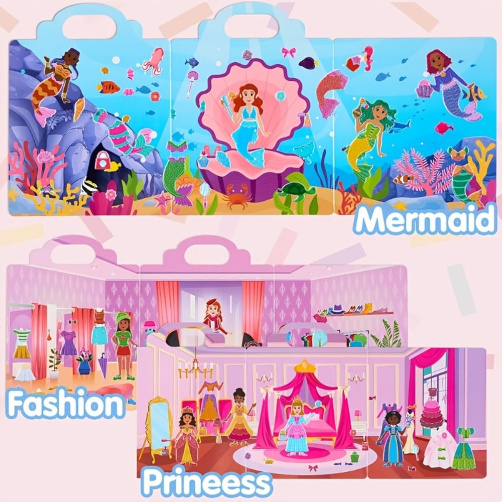 Reusable 3D Foam Sticker Books for Kids, 3 Themes, 195+ Stickers