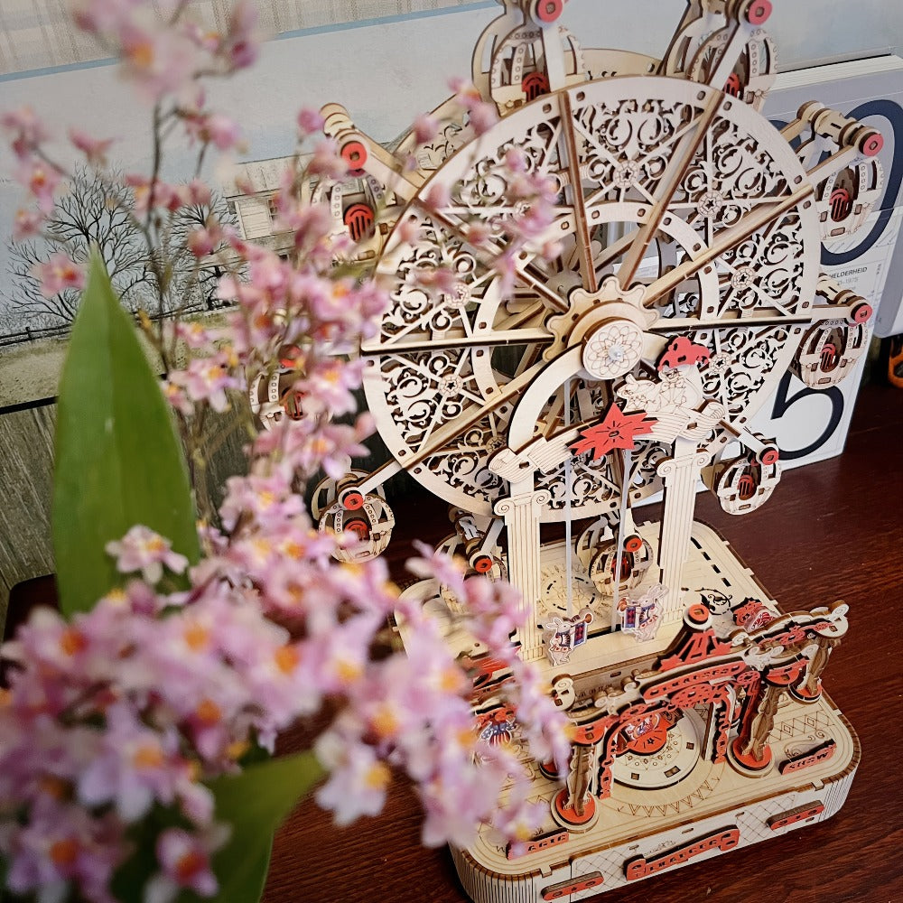Ferris Wheel Wooden Music Box Kit, FW-1 DIY Mechanical Display Model