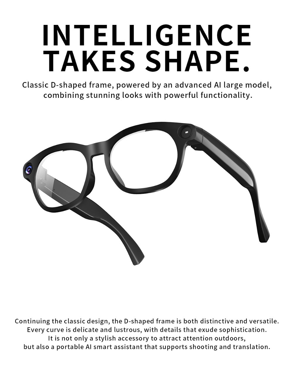 AI Smart Glasses 8MP HD Camera - Real-Time Translation, Bluetooth Call & Music, AI Object Recognition, Touch Control, Wearable Video Recording Glasses for Men Women Travel Outdoor 2026