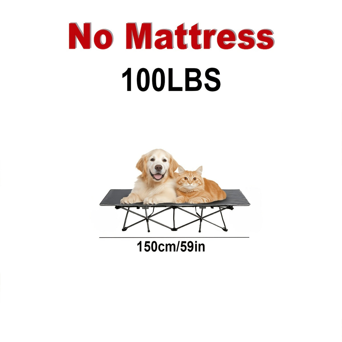 Camping Bed shown in the Single bed frame (59.06inch length) option