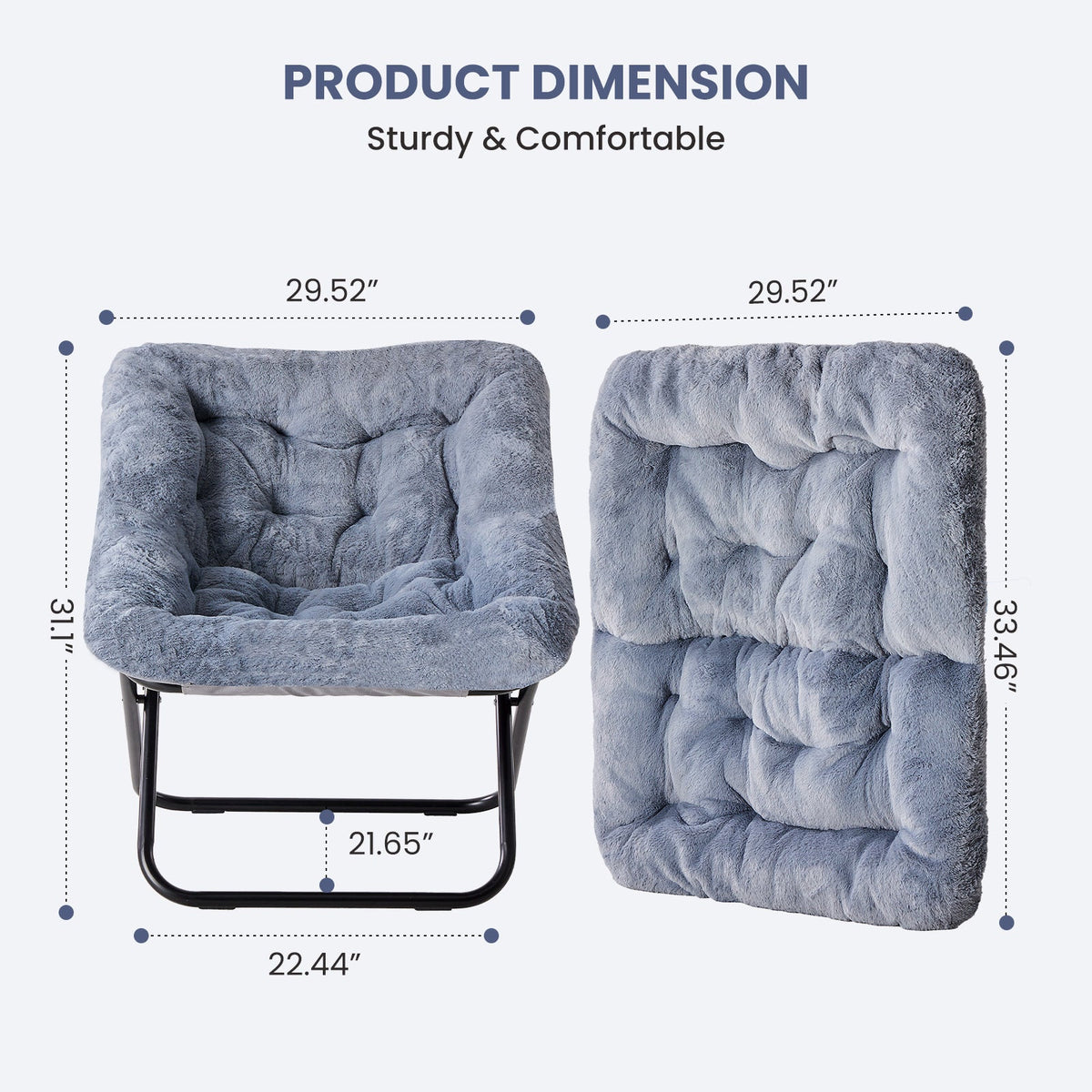 Foldable Lounge Chair with Multiple Color Options for Bedroom detail image - detail view 16