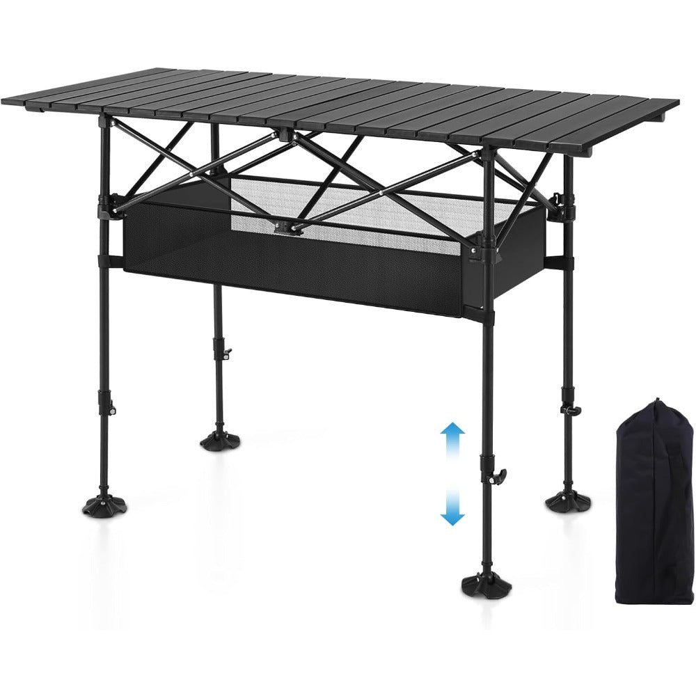 Folding Camping Table with Adjustable Height and Carry Bag for Patio detail image - detail view 3