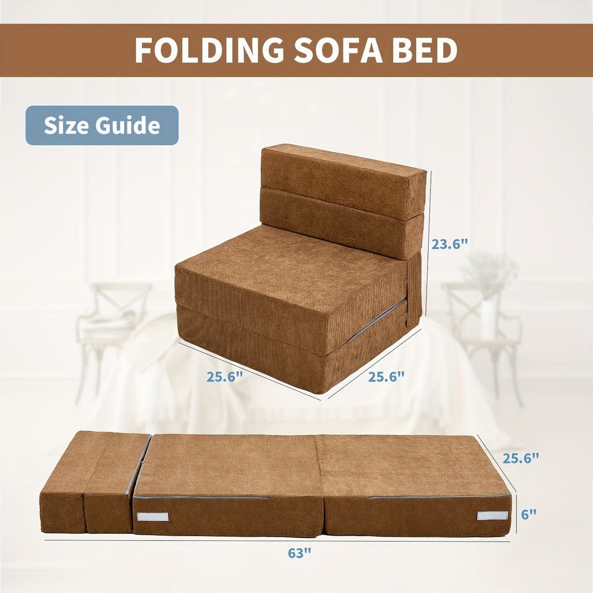 Folding Mattress shown in the Brown option