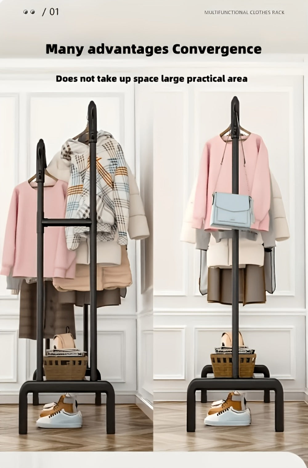 Freestanding Heavy-Duty Garment Rack with Large-Capacity Storage for Bedroom detail image - detail view 15