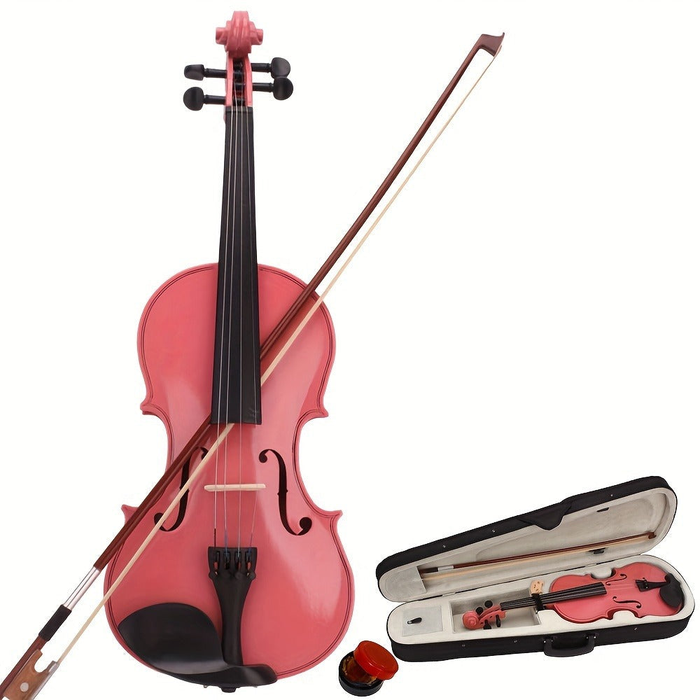 Full Size Violin, white violin, Full Size, Basswood, Beginners, Case for Lessons detail image - detail view 5