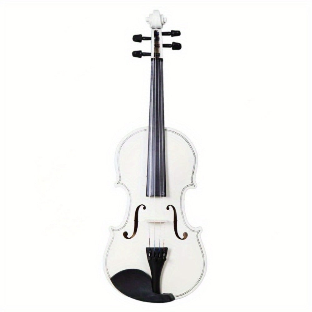 Full Size Violin, white violin, Full Size, Basswood, Beginners, Case for Lessons detail image - detail view 9