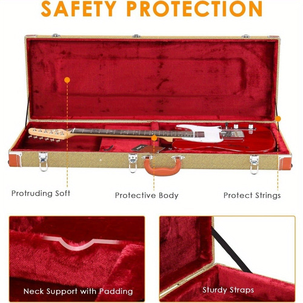 Guitar Case, Portable, Yellow, Square, PVC for Storage and Travel detail image - detail view 7