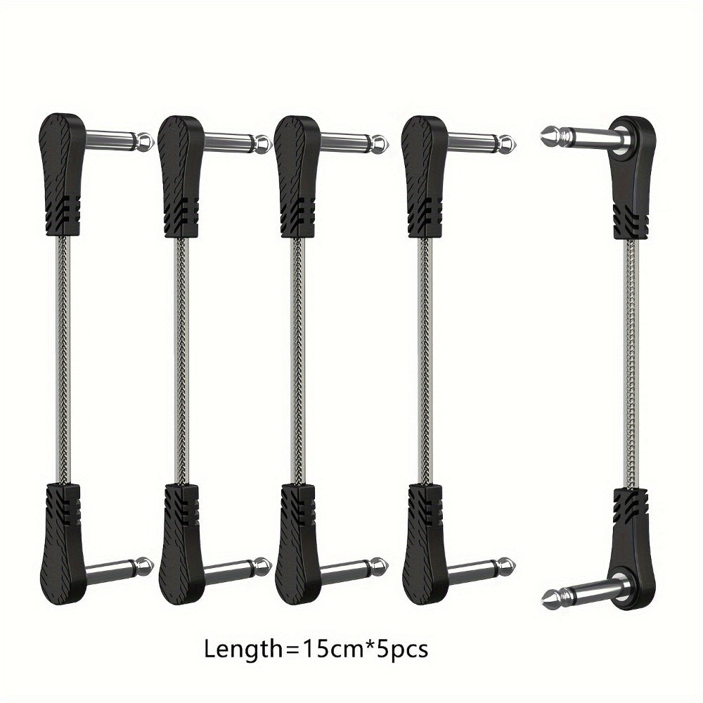 Guitar Pedal Patch Cable Set, Right-Angle 1/4-Inch TS Cords for Pedalboards detail image - detail view 13