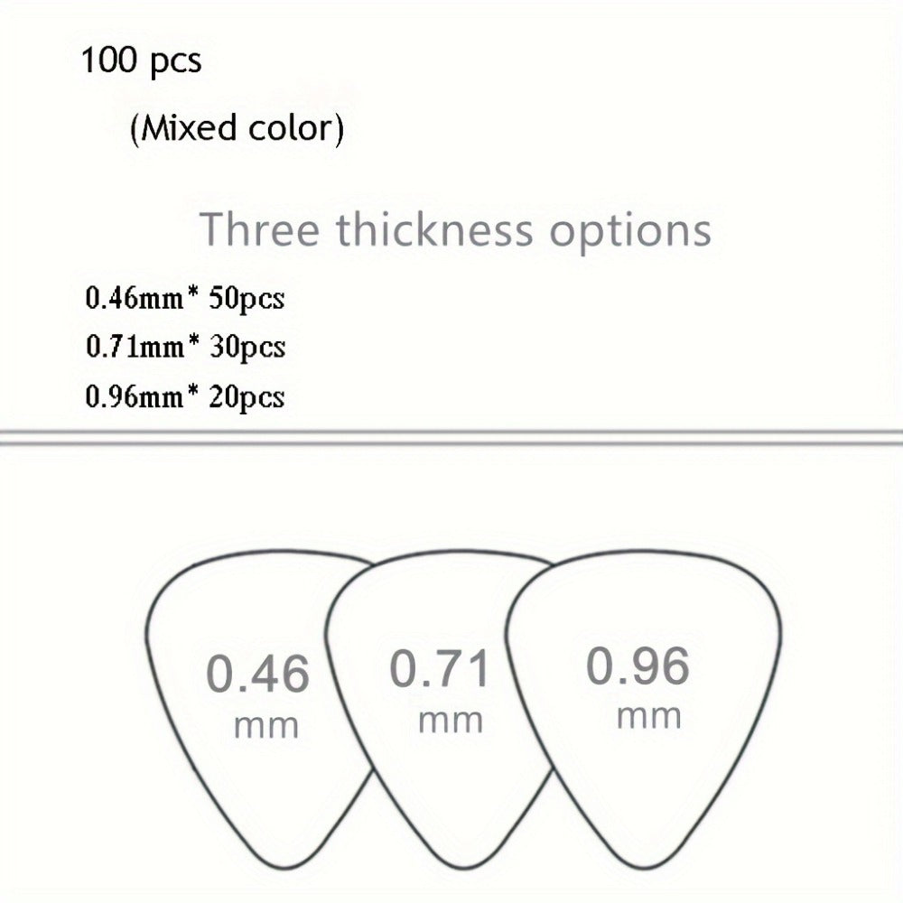 Guitar Pick Set, 100pcs, 0.46Mm, Picks, Unique for Practice and Performance detail image - detail view 3