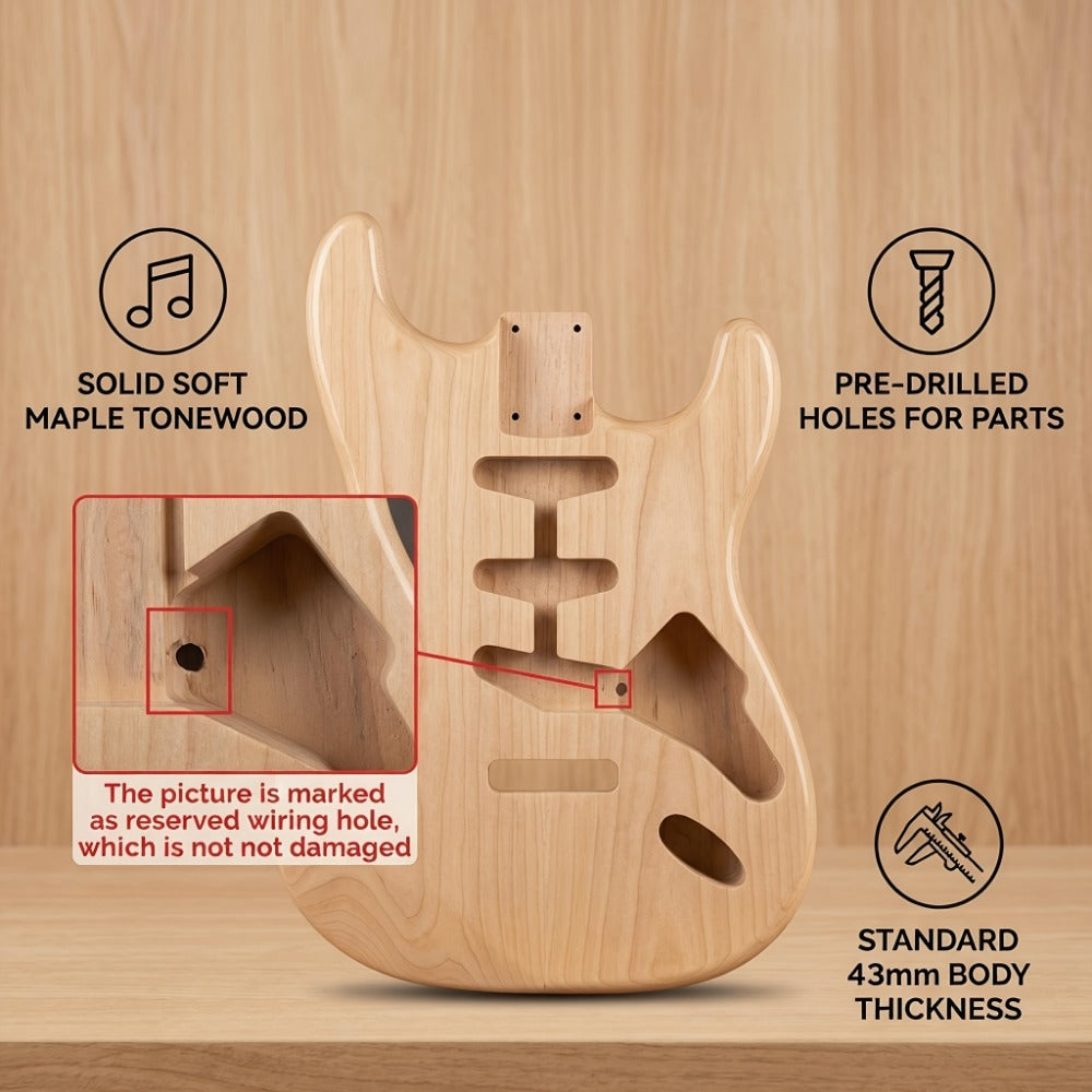 Guitar Stand, 43mm, Solid, Maple, Electric for Holding And Displaying Guitars detail image - detail view 4