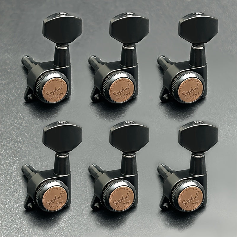 Guitar Tuning Peg Set shown in the Black 6 Left option
