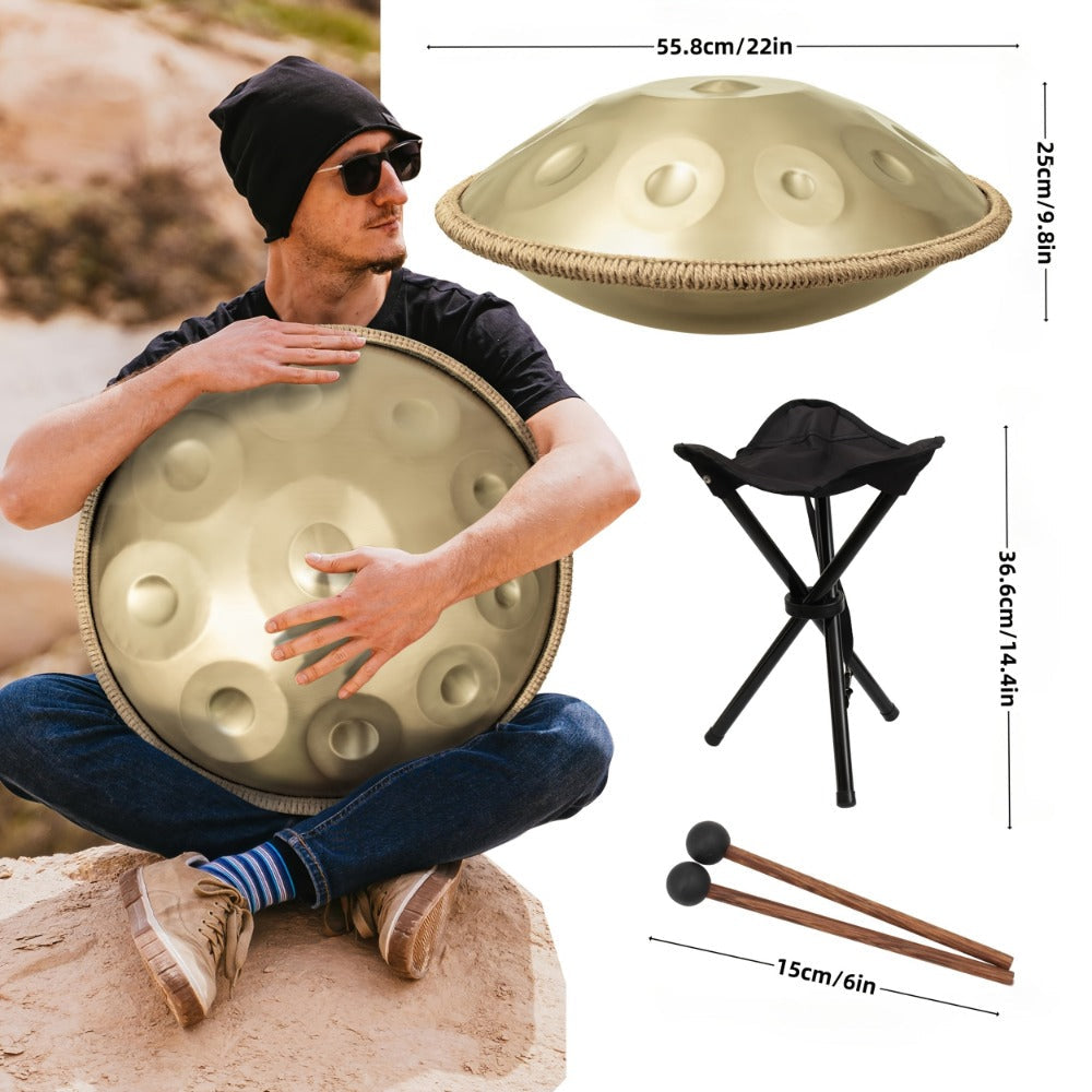 Hand Drum, 440Hz, 22 Inch, Notes, Handpan for Rhythm Practice detail image