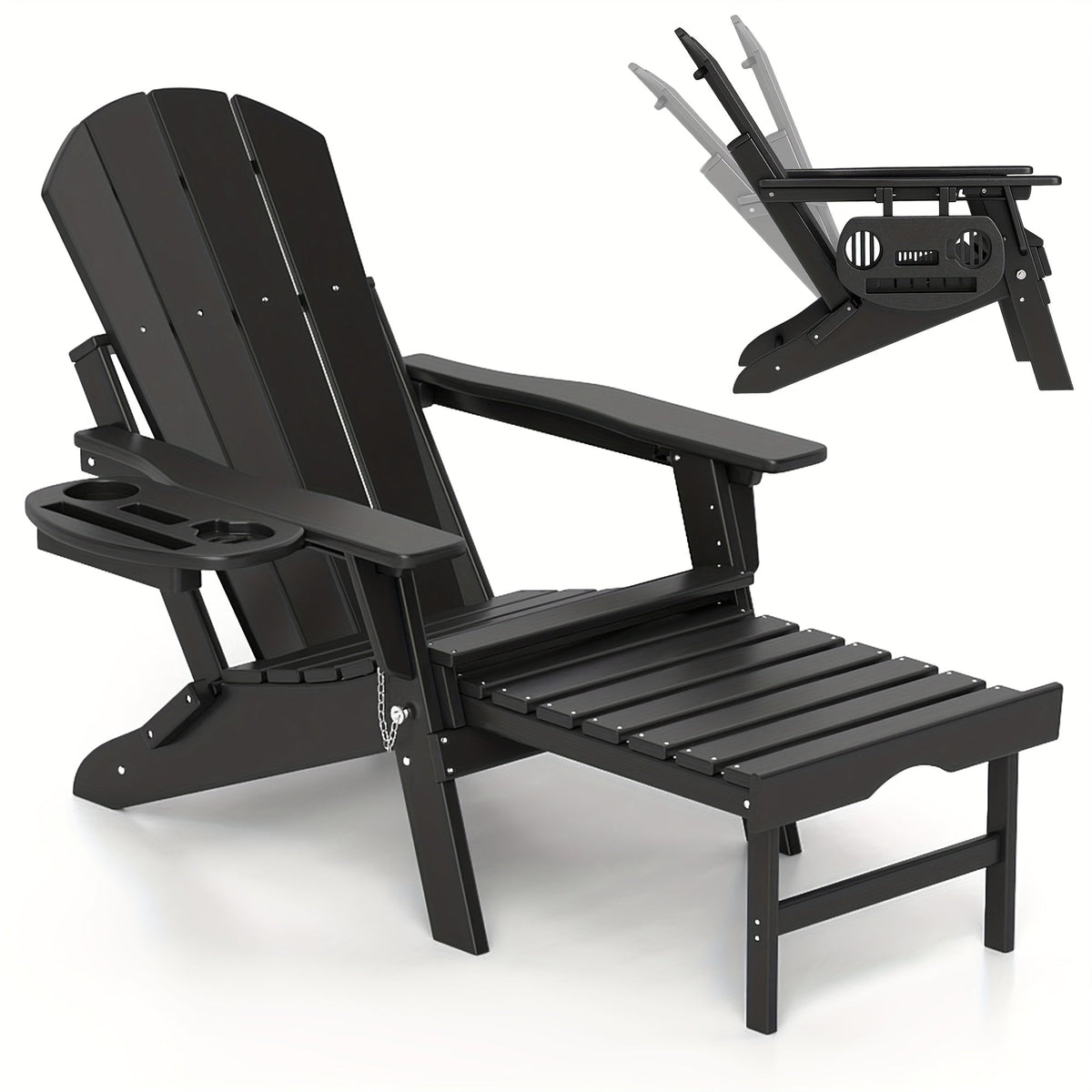 Adirondack Chair shown in the Black, 1pc option
