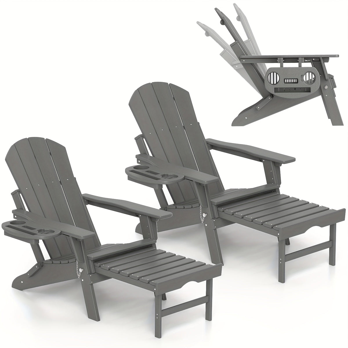 Adirondack Chair shown in the Grey, 2pcs option