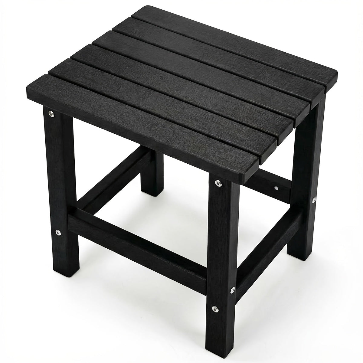 Outdoor Side Table shown in the Black, HDPE Single-Tier Side Table 07 option