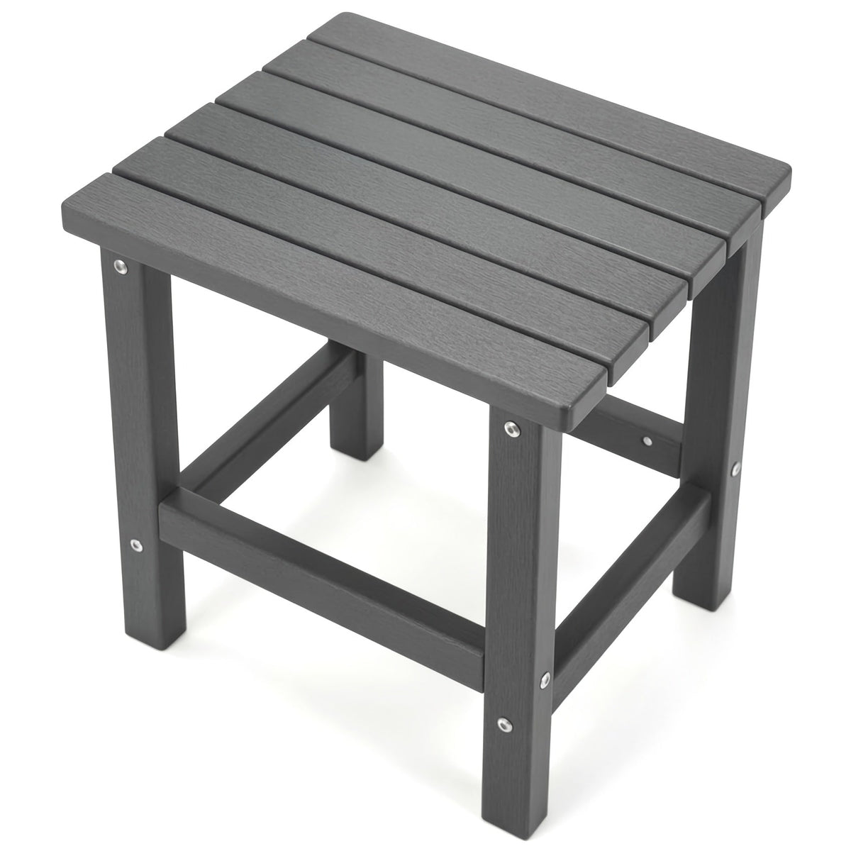 Outdoor Side Table shown in the Grey, HDPE Single-Tier Side Table 07 option