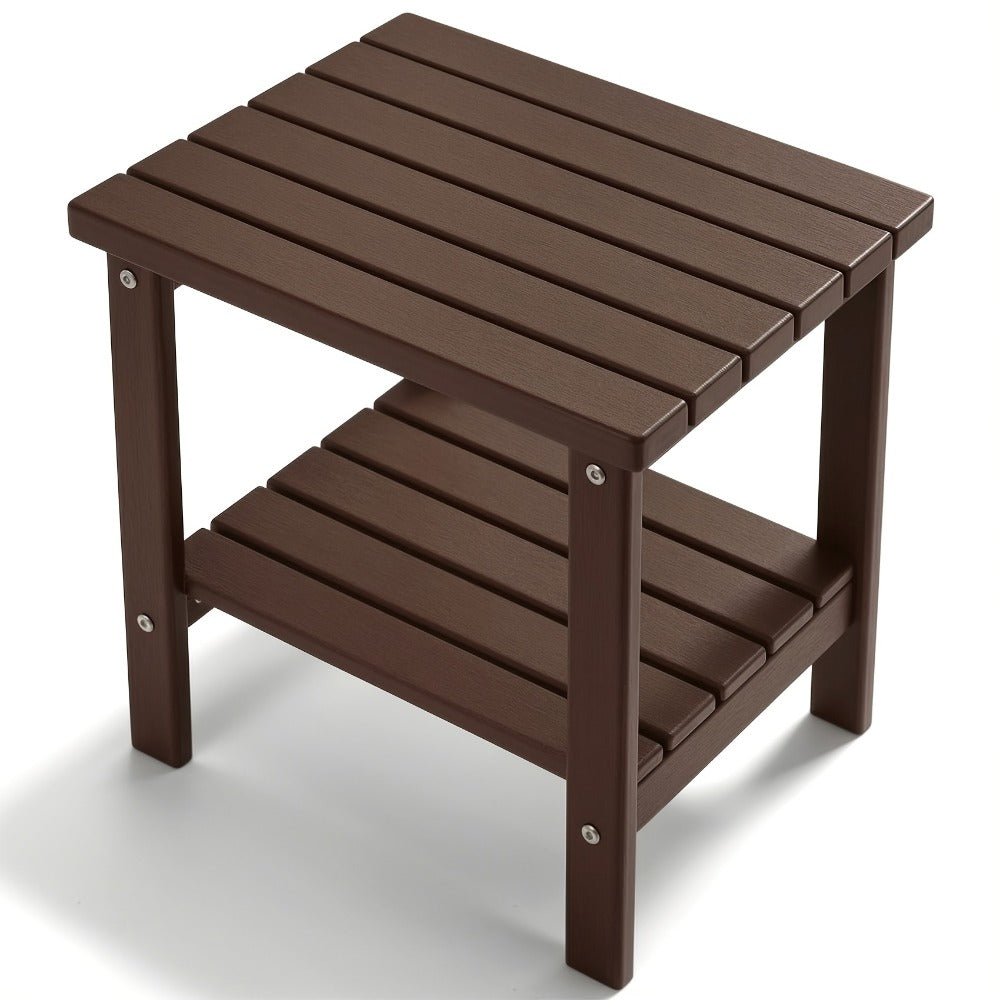 HDPE Outdoor Side Table with Weather-Resistant Finish, Outdoor Accent Table for Patio detail image - detail view 8