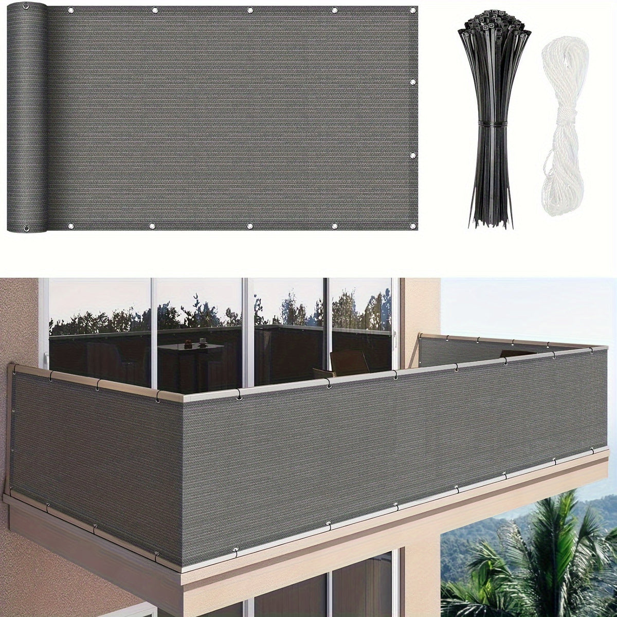 Privacy Screen Fence shown in the Anthracite option