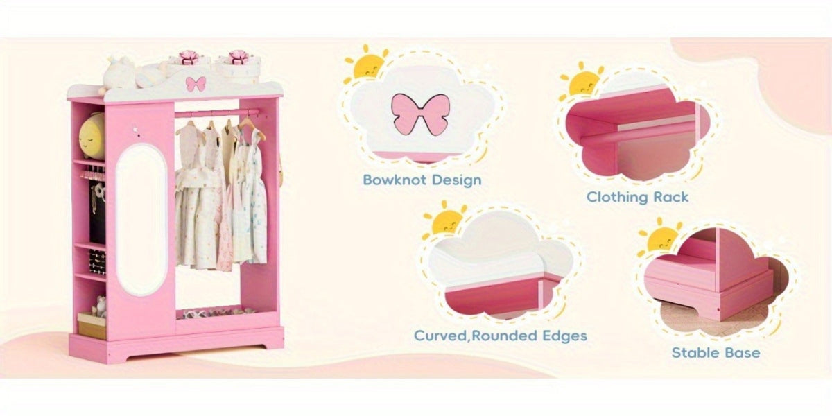 Kids Armoire with Open Shelves for Practical Everyday Home Use in Kids' Room detail image - detail view 14