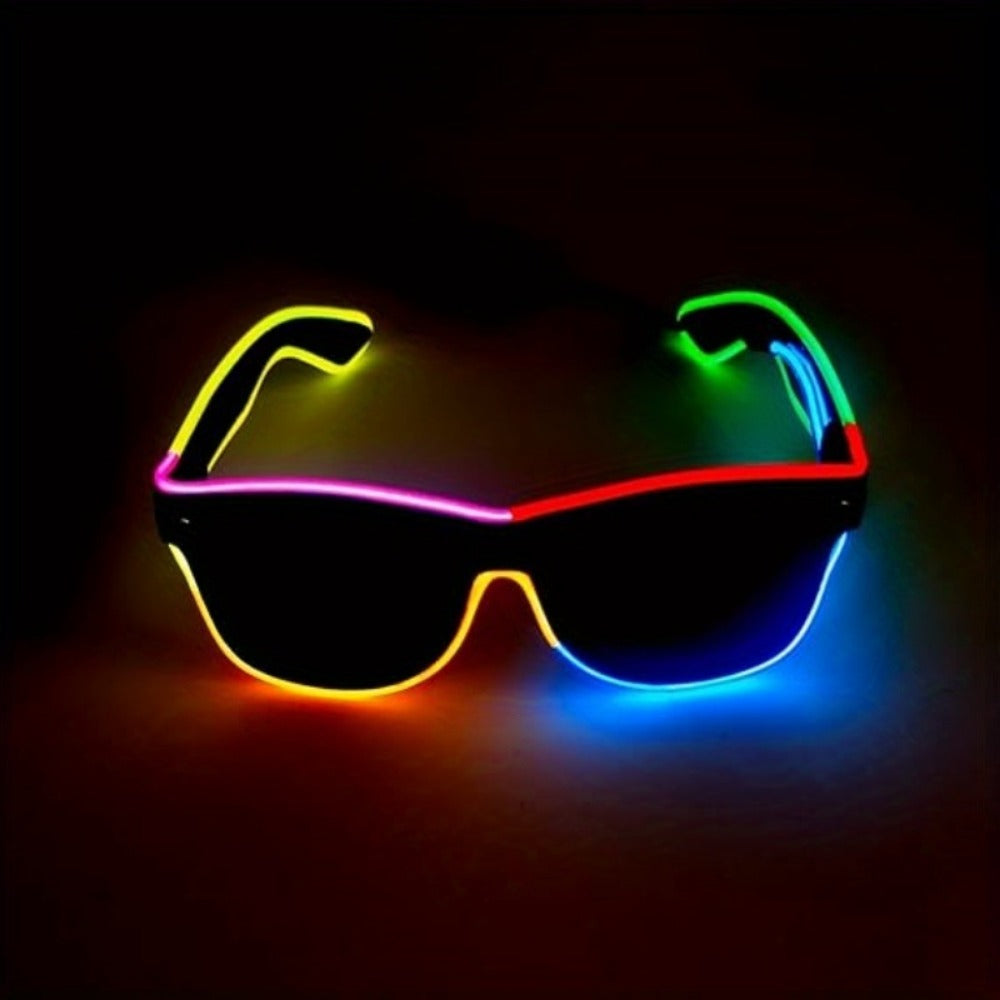 LED Light-Up Glasses, Adjustable EL Wire Eyewear for Festivals and Parties detail image - detail view 5