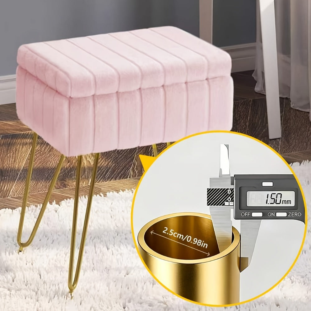 Makeup Vanity Desk with Hidden Storage and Padded Seat for Bedroom detail image - detail view 8
