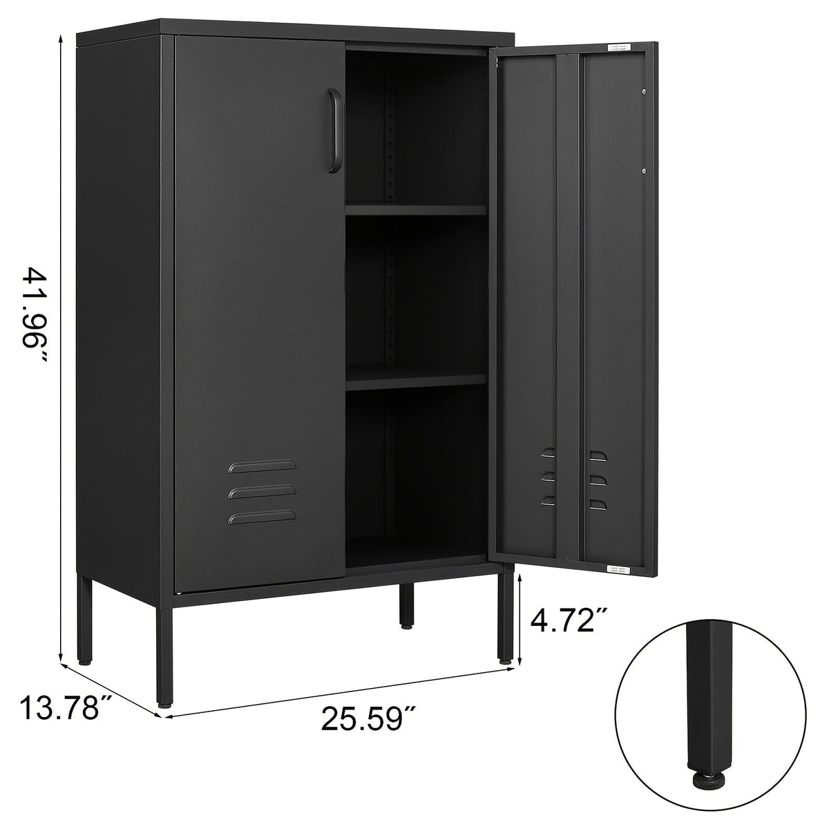Storage Cabinet shown in the Black option
